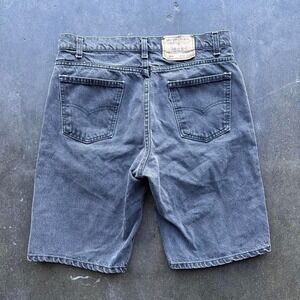 Vintage 90s Levi's 550 Black Denim Jean Shorts Black Label USA Made Sz 34